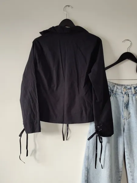 CAMISA COTTAGECORE PRETA GÓTICA COM LAÇOS
