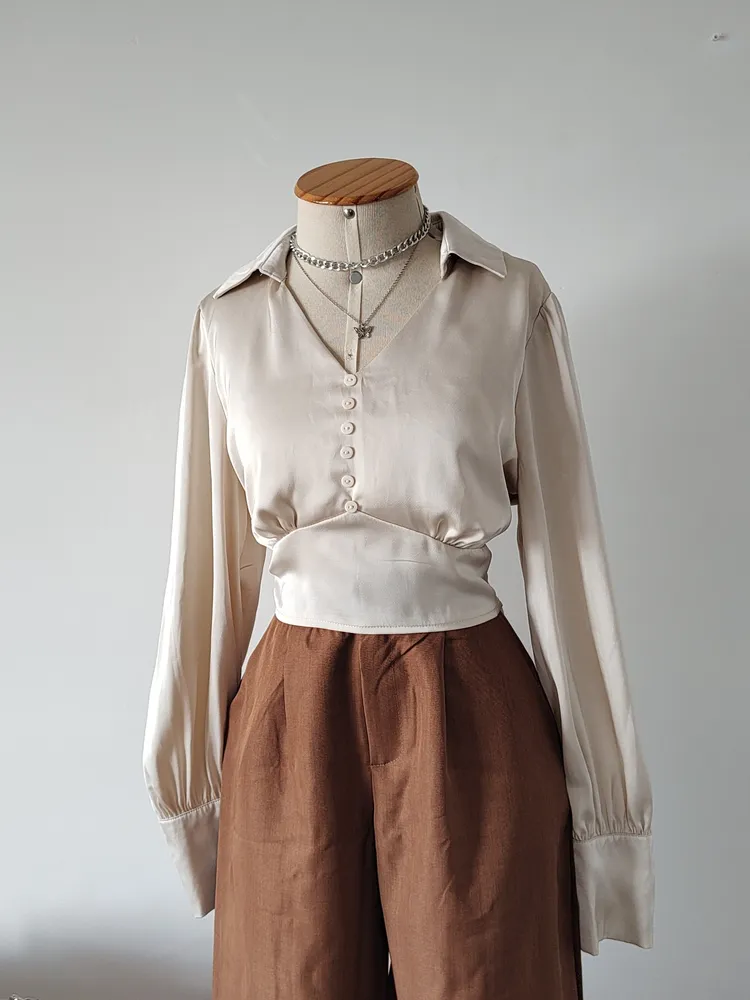 BLUSA CROPPED ACETINADO