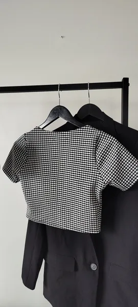 cropped xadrez romântico