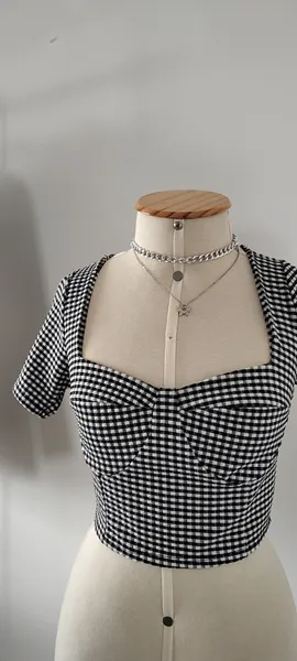 cropped xadrez romântico