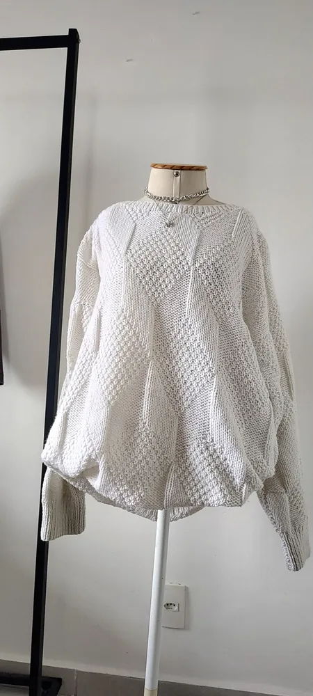 SUÉTER TRANÇADO NUVEM BRANCO