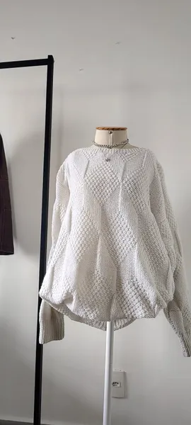 SUÉTER TRANÇADO NUVEM BRANCO
