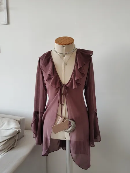 CINTO BOHO SATINATO BEGE MAXI FIVELA PRATA ENVELHECIDA