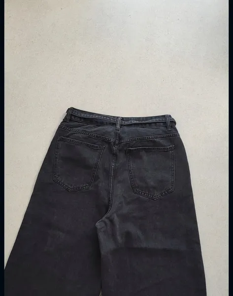 CALÇA JEANS PRETO ESTONADO