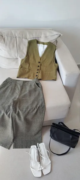 CALÇA TWEED VERDE MUSGO