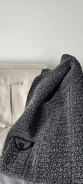 CASACO SHEARLING CINZA GRAFITE PELUCIADO VINTAGE