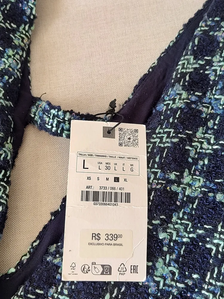 SALOPETE TWEED ZARA COM TAG