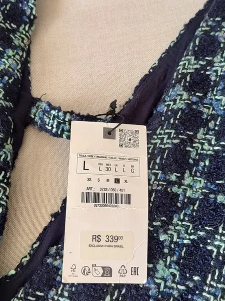 SALOPETE TWEED ZARA COM TAG