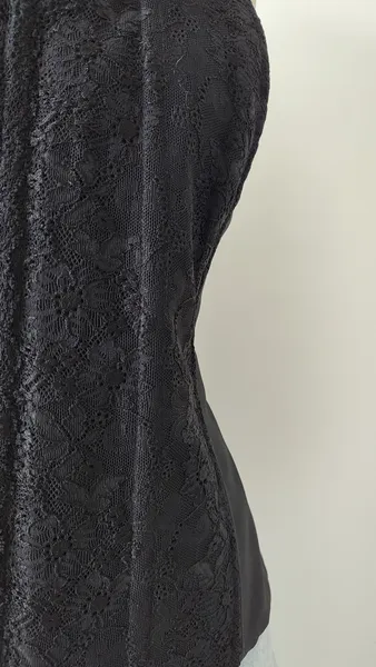CORSET PRETO VINTAGE estrutura 13 barbatanas (G-GG)