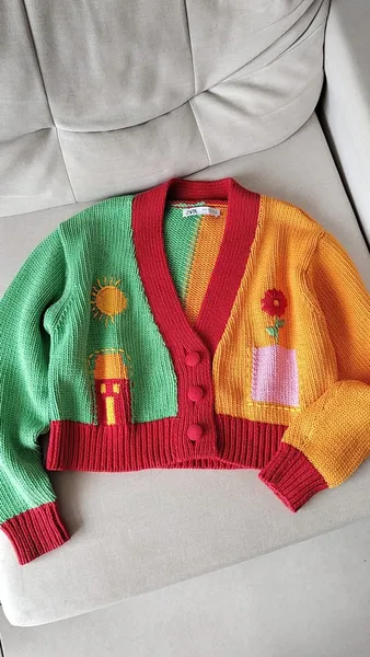 CARDIGAN BORDADO EM ALGODÃO ZARA