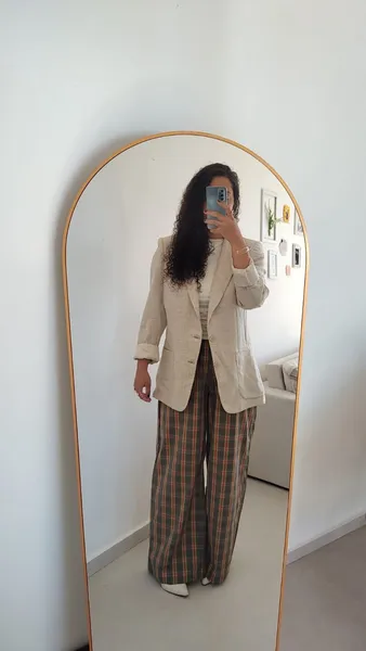 BLAZER EM LINHO COR AREIA VINTAGE