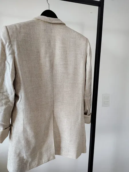 BLAZER EM LINHO COR AREIA VINTAGE