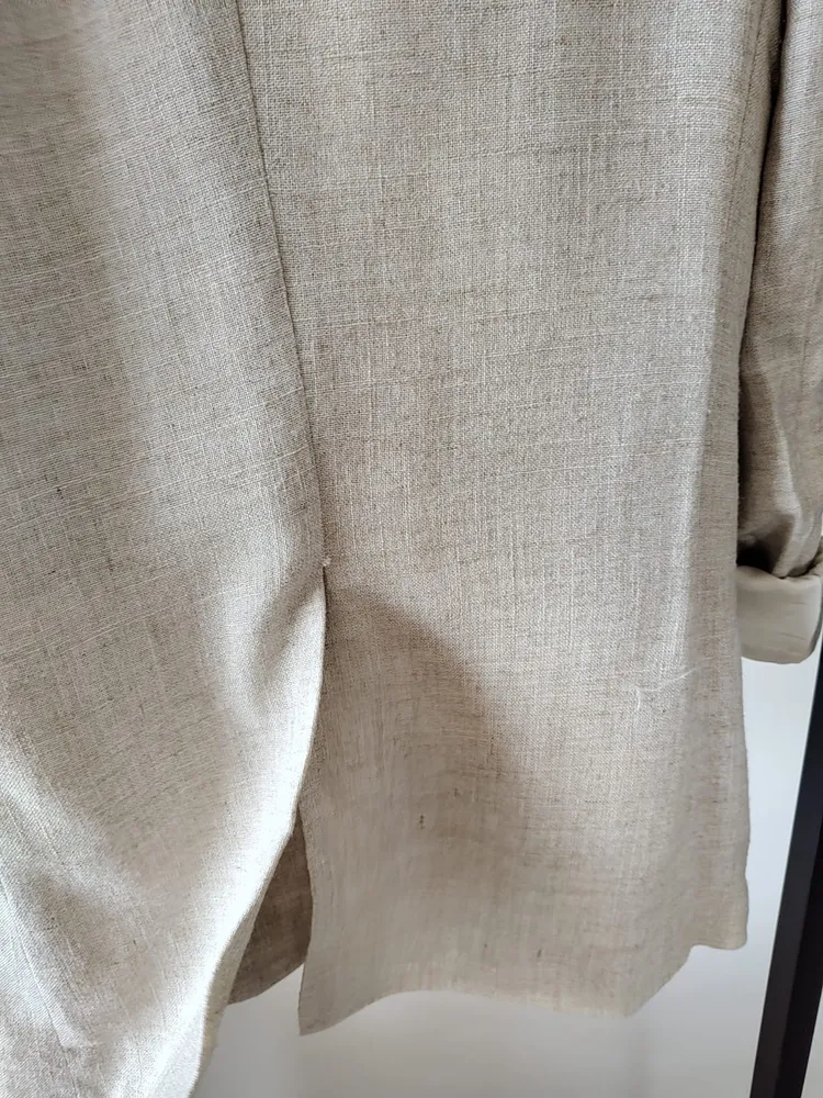 BLAZER EM LINHO COR AREIA VINTAGE