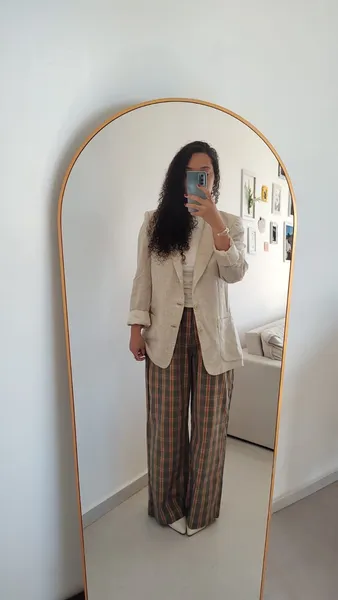 BLAZER EM LINHO COR AREIA VINTAGE
