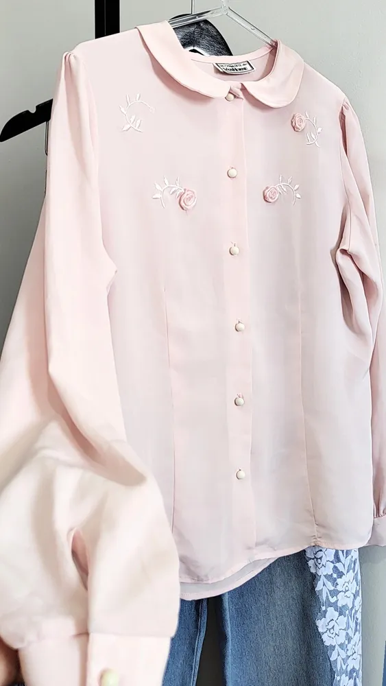 CAMISA SOCIAL ROSA ROMÂNTICA (M)