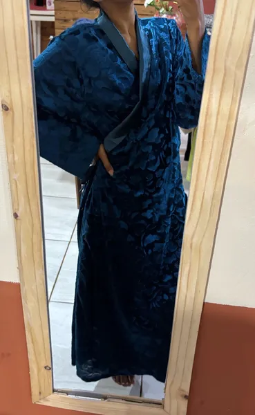 Robe azul devorê tamanho GG