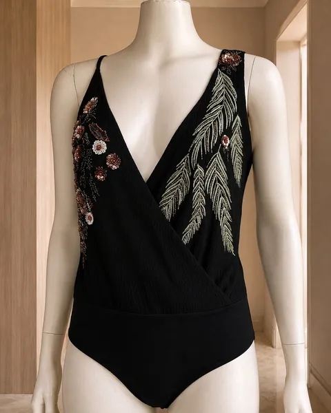 Body Zara indiano bordado à mão