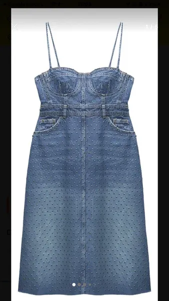 vestido bustier zara denim m