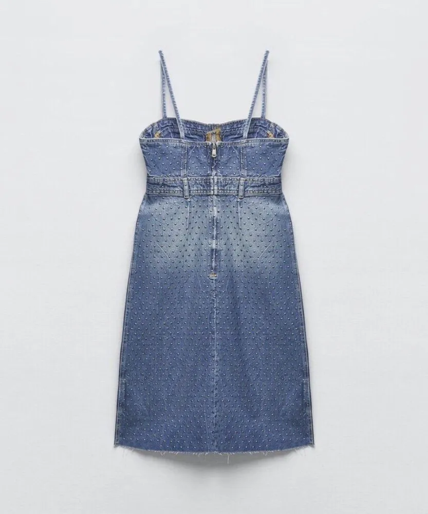 vestido bustier zara denim m