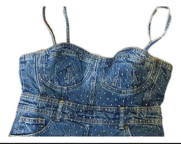 vestido bustier zara denim m
