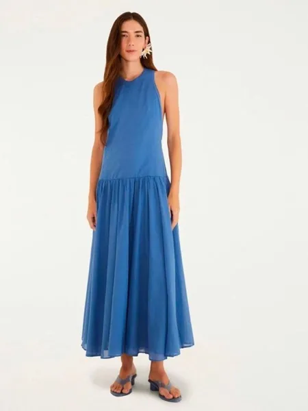 vestido farm azul pipa