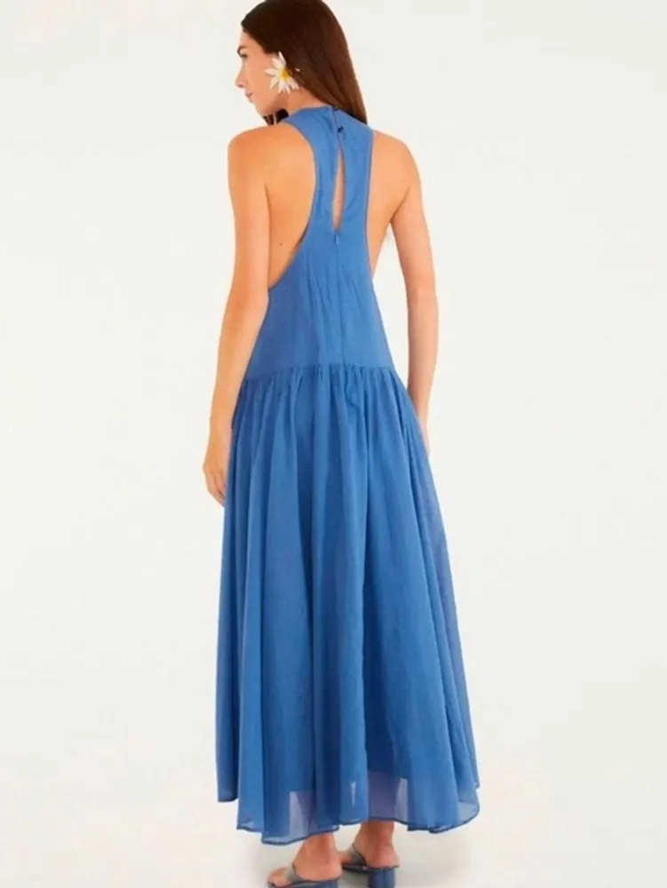 vestido farm azul pipa