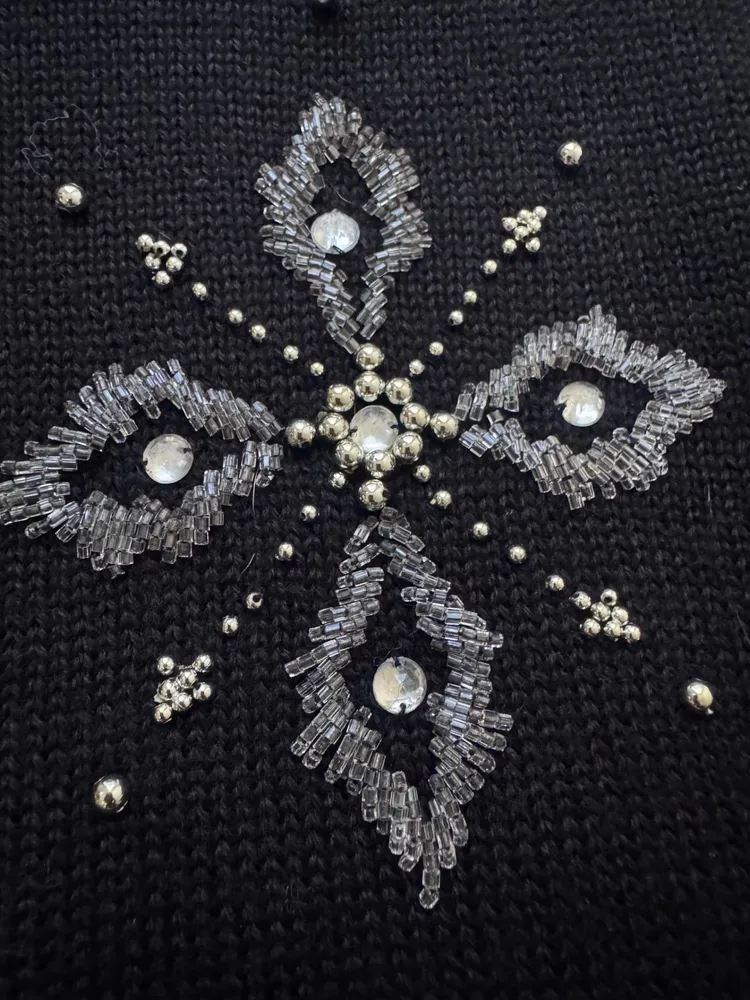 sueter vintage bordsdo flocos de neve