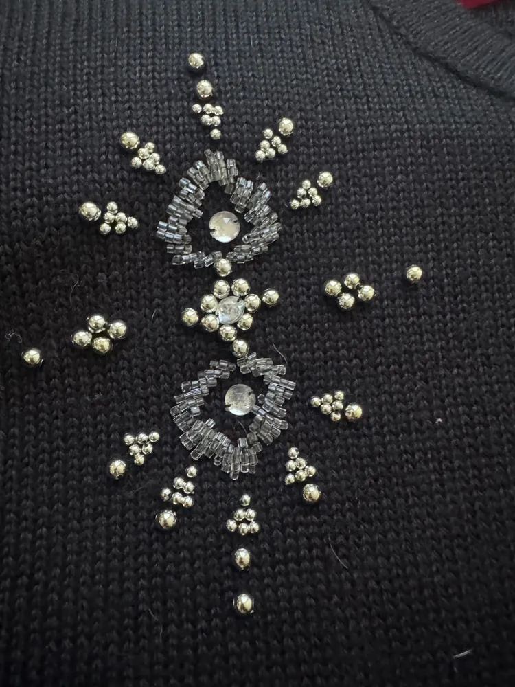 sueter vintage bordsdo flocos de neve