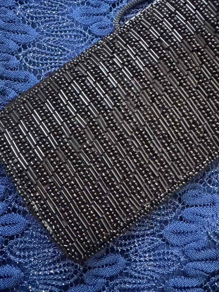 bolsa vintage bordada preta de mai