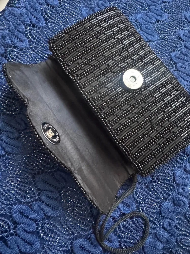 bolsa vintage bordada preta de mai
