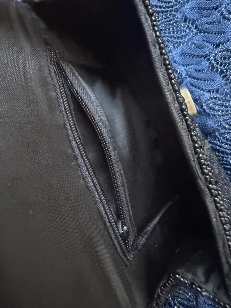 bolsa vintage bordada preta de mai