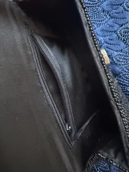 bolsa vintage bordada preta de mai