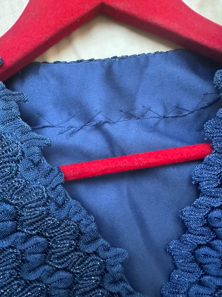 jaqueta vintage feita a mao renda com lurex