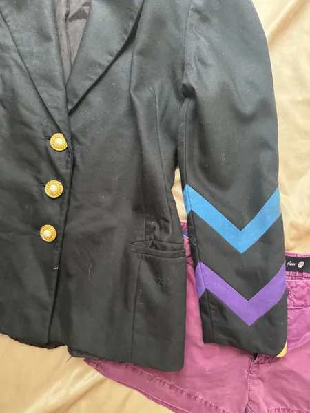 blazer vinfage lã chevron colorido