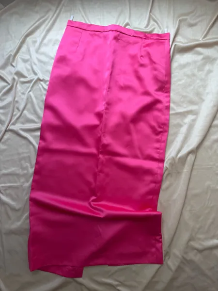 saia longa vintage rosa chiclete