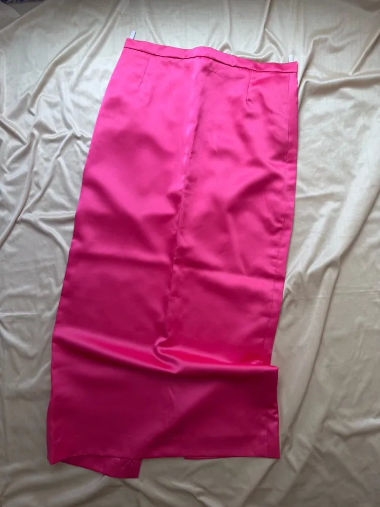 saia longa vintage rosa chiclete