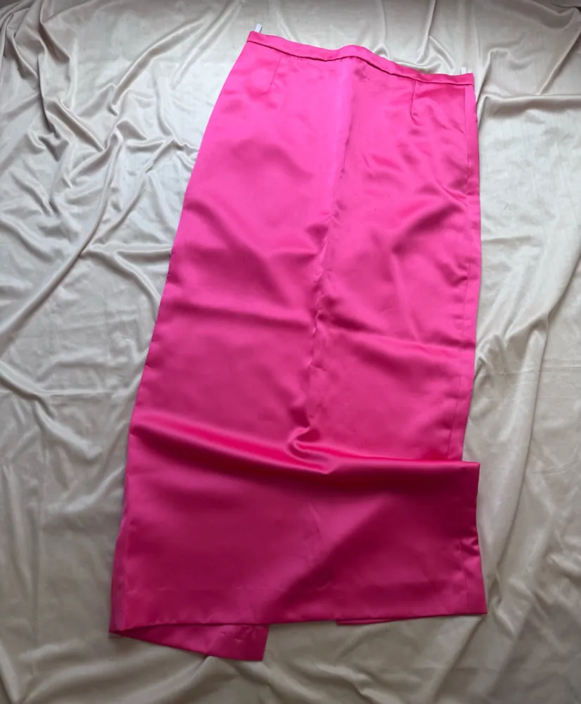 saia longa vintage rosa chiclete