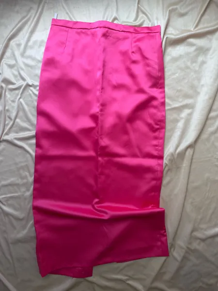saia longa vintage rosa chiclete