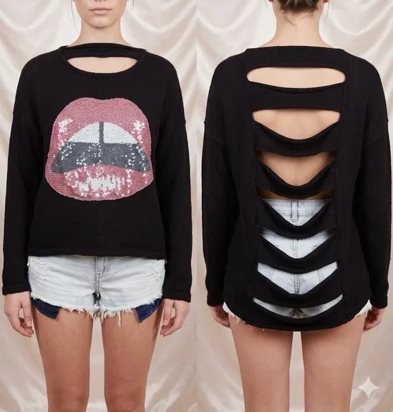 blusa boca partes detonada