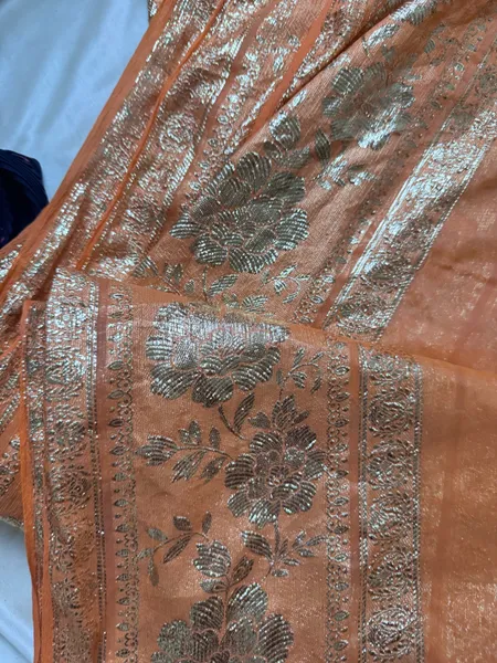 saree vintage laranja com doursdo