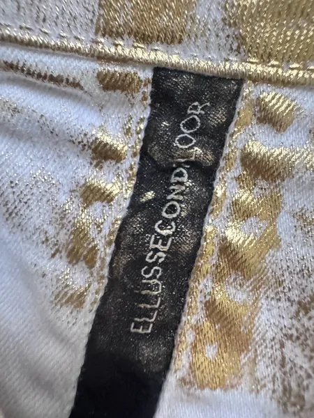 minissaia branca metalizada doursdo ellus y2k
