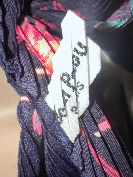 lenco seda plissado floral vintage