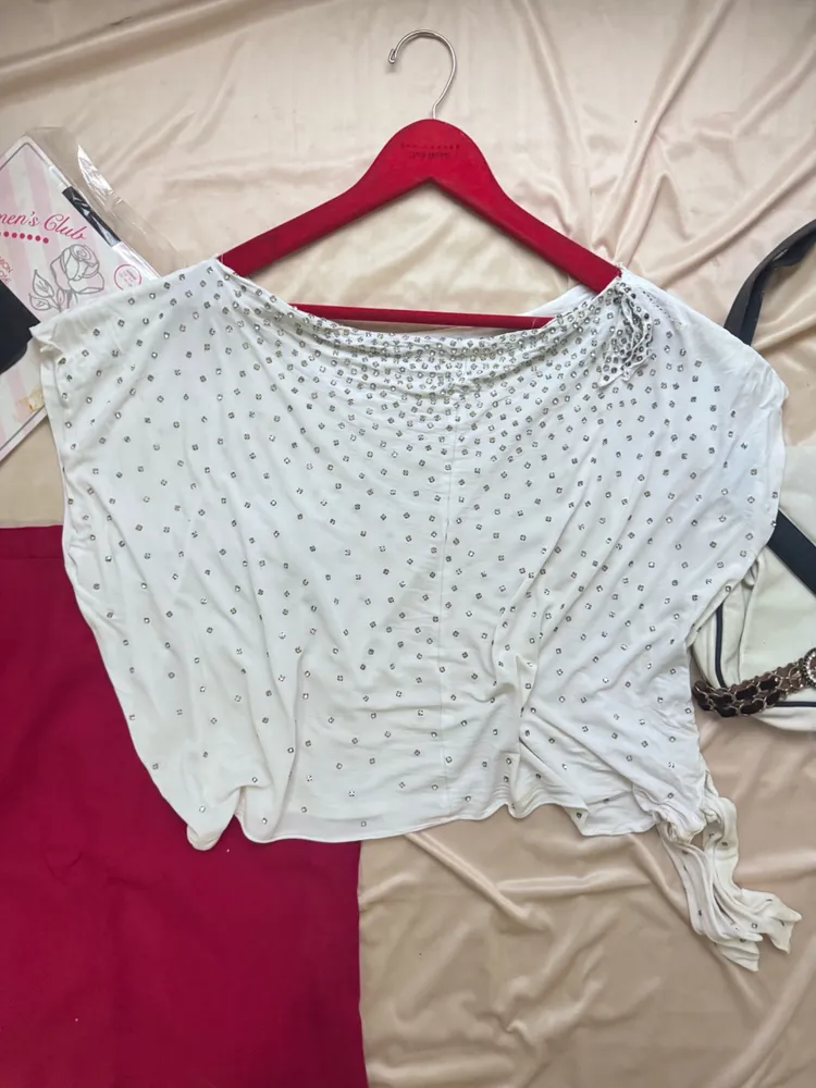 blusa bata vintage strass pedras branca