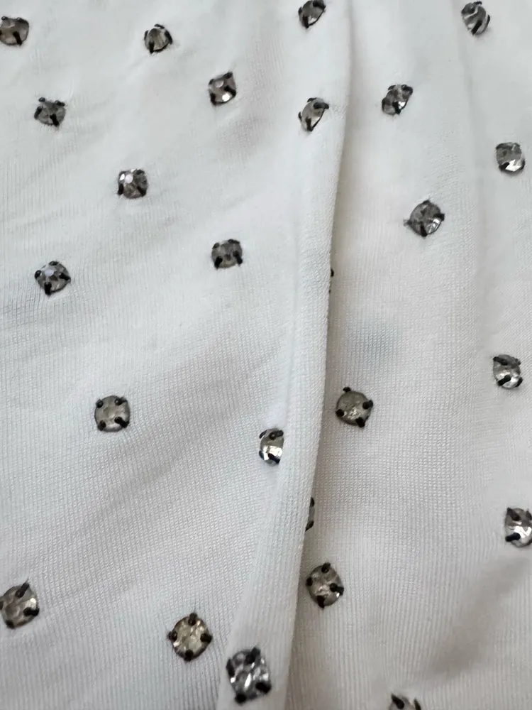 blusa bata vintage strass pedras branca