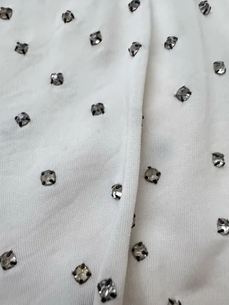 blusa bata vintage strass pedras branca