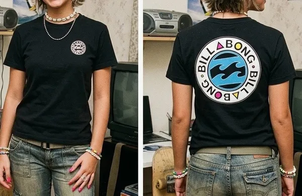 camiseta silk billabong y2k preta