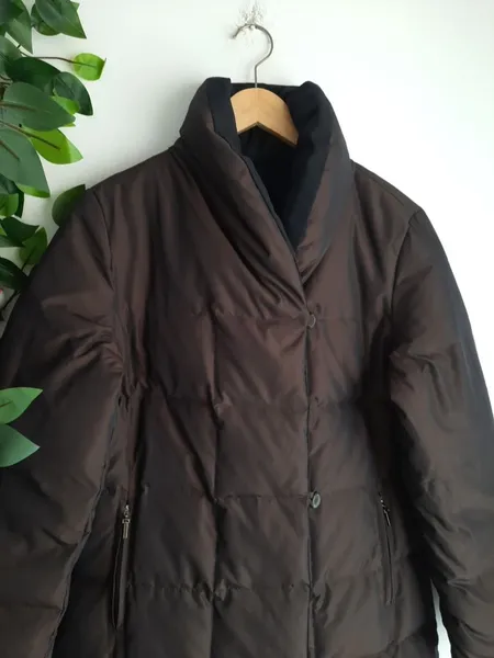 sobretudo puffer acolchoado impermeável dupla face