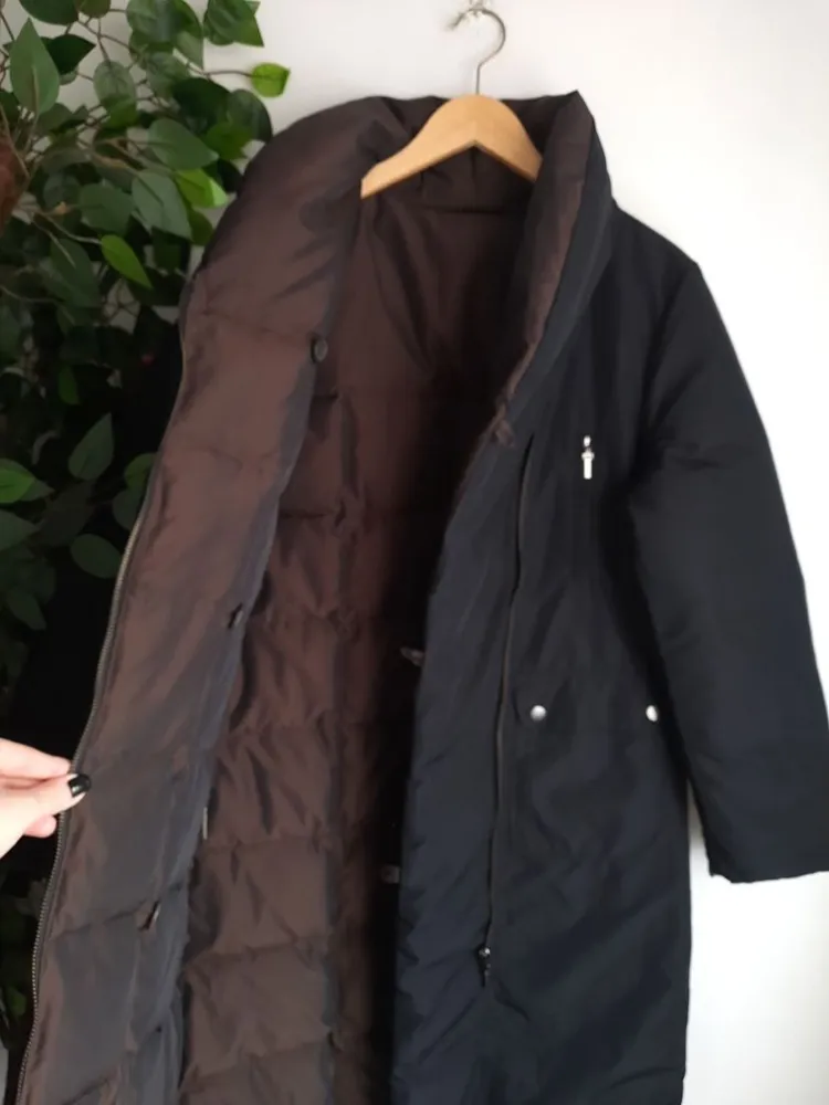 sobretudo puffer acolchoado impermeável dupla face