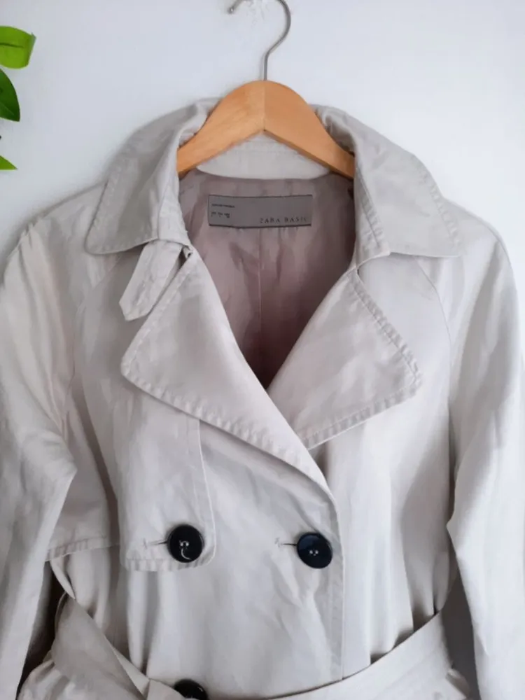 trench coat bege areia zara