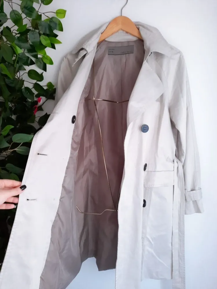 trench coat bege areia zara